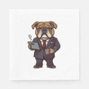 Servilleta De Papel Bulldog empresarial - Perro de oficina divertida