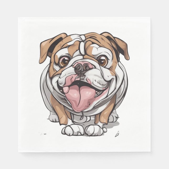 Servilleta De Papel Bulldog feliz (Anverso)