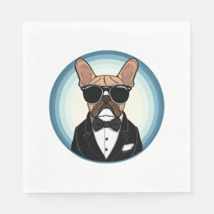 Servilleta De Papel Bulldog francés: arte gracioso
