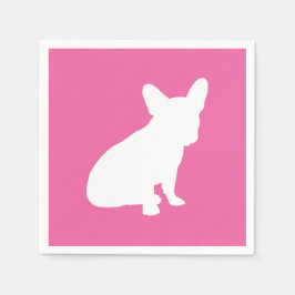 Servilleta De Papel Bulldog francés Baby Shower Frenchie Rosa