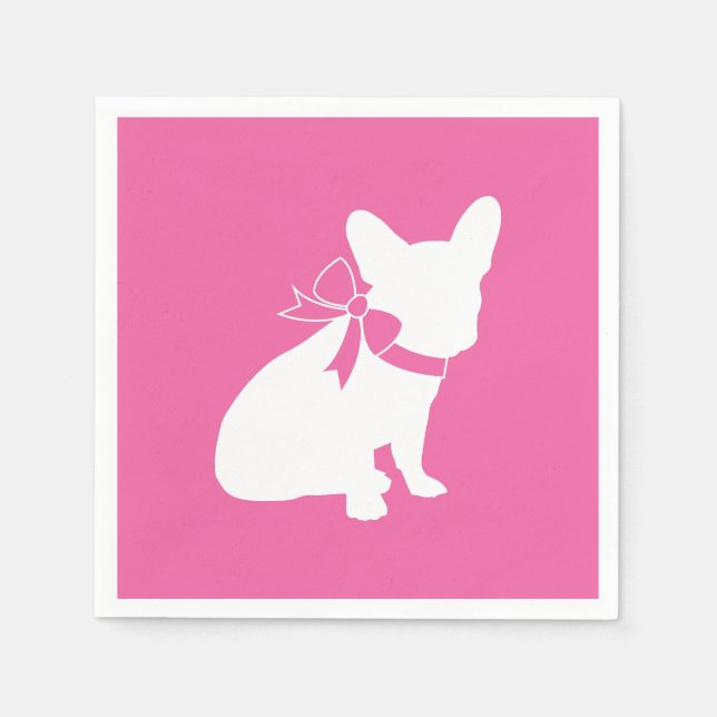 Servilleta De Papel Bulldog francés Baby Shower Frenchy Frenchie Pink (Anverso)