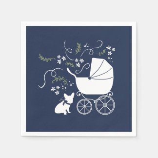 Servilleta De Papel Bulldog francés Baby Shower Napkins Design 2