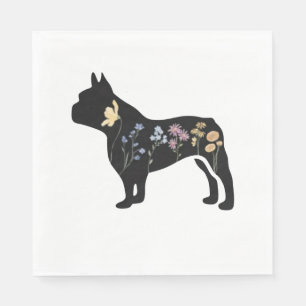 Servilleta De Papel Bulldog francés de flores silvestres