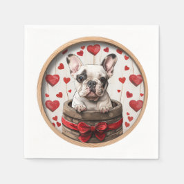 Servilleta De Papel Bulldog francés de San Valentín