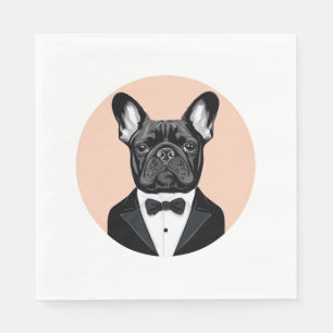 Servilleta De Papel Bulldog francés en Tuxedo