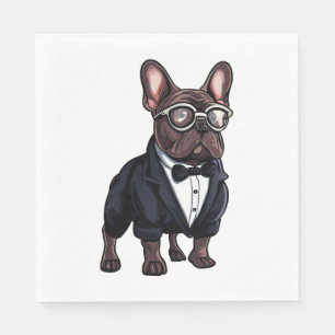 Servilleta De Papel Bulldog francés en Tuxedo vistiendo gafas
