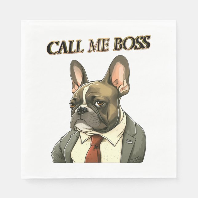 Servilleta De Papel Bulldog francés en un traje (Anverso)