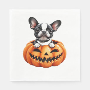 Servilleta De Papel Bulldog francés Happy Halloween calabaza Classic T