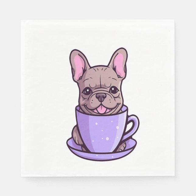 Servilleta De Papel Bulldog francés Lilac (Anverso)