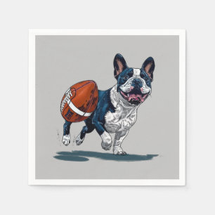 Servilleta De Papel Bulldog francés lindo jugando al fútbol