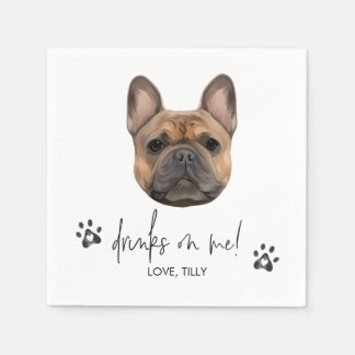 Servilleta De Papel Bulldog francés Mascota Napkin Boda Perro