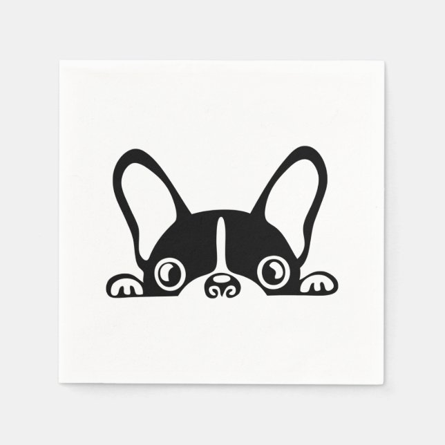 Servilleta De Papel Bulldog francés Peeking (Anverso)