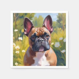 Servilleta De Papel Bulldog Francés | Perro de Pintura de Mascotas