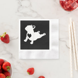 Servilleta De Papel Bulldog francés Yoga Love Heart Frenchie