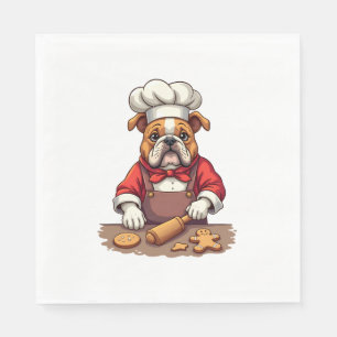 Servilleta De Papel Bulldog Gingerbread Chef dog