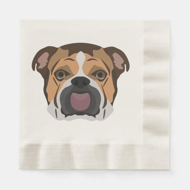 Servilleta De Papel Bulldog inglés ilustracion (Anverso)