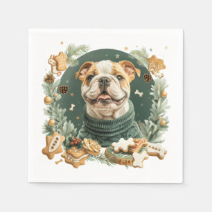 Servilleta De Papel Bulldog inglés navidades