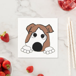 Servilleta De Papel bulldog personalizado de observación roja y blanca