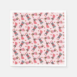 Servilleta De Papel Bulldoges de San Valentín