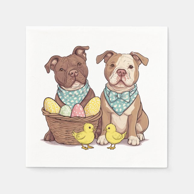 Servilleta De Papel Bulldoges del foso de Pascua (Anverso)