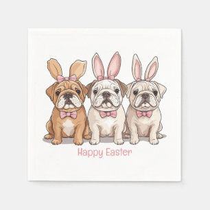 Servilleta De Papel Bulldoges felices en inglés de Pascua
