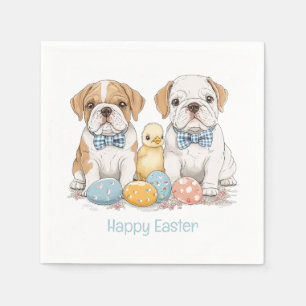 Servilleta De Papel Bulldoges felices en inglés de Pascua