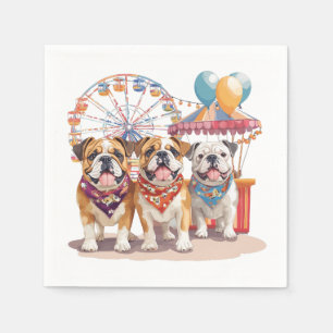 Servilleta De Papel Bulldoges Ingleses En Un Carnaval