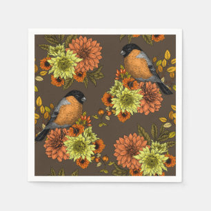 Servilleta De Papel Bullfinch en florales otoñales