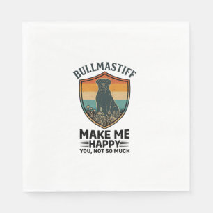 Servilleta De Papel Bullmastiff Hazme Feliz Perro Escudo Retro Puesta 