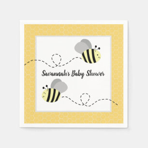 Servilleta De Papel Bumble amarillo gris personalizado