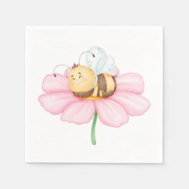Servilleta De Papel Bumble Bee and Flower