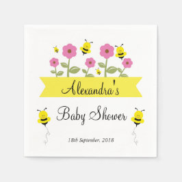 Servilleta De Papel Bumble Bee Baby Shower Napkins