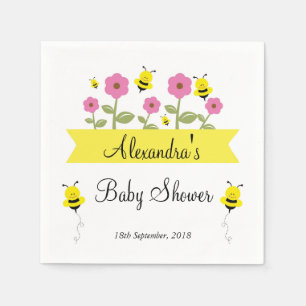Servilleta De Papel Bumble Bee Baby Shower Napkins
