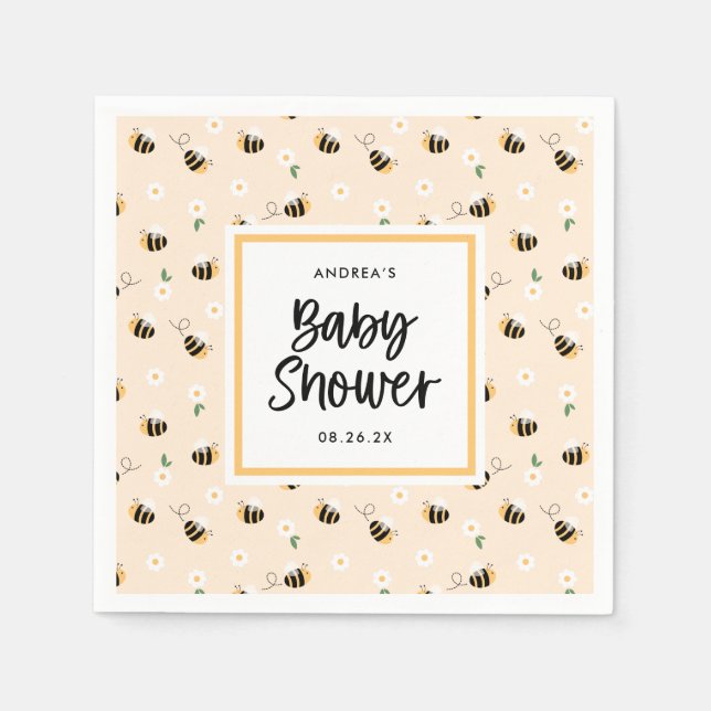 Servilleta De Papel Bumblebee Baby Shower (Anverso)