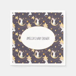Servilleta De Papel Bunnies y estrellas de oro en gris