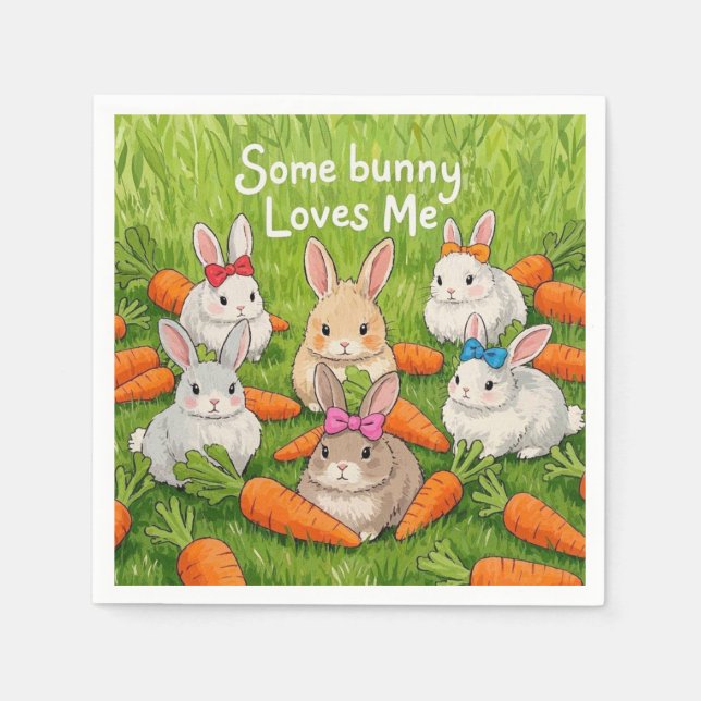Servilleta De Papel Bunnies y zanjas de Pascua (Anverso)