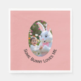 Servilleta De Papel Bunny and Child photo in Oval Frame Easter