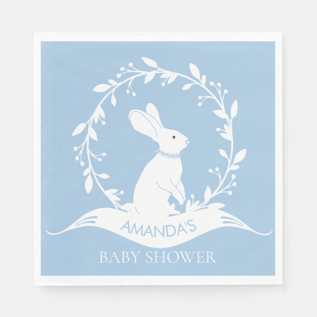 Servilleta De Papel BUNNY Boys Baby Shower Paper Napkins (Anverso)