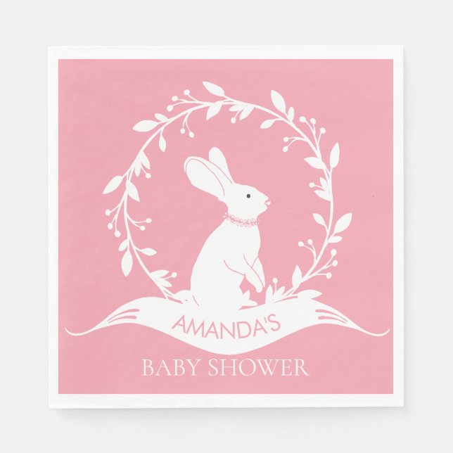 Servilleta De Papel BUNNY Chicas Baby Shower Papeles (Anverso)