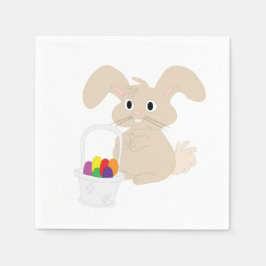 Servilleta De Papel Bunny de Pascua con canasta
