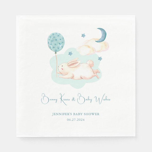 Servilleta De Papel Bunny Dreams Blue Baby Shower (Anverso)