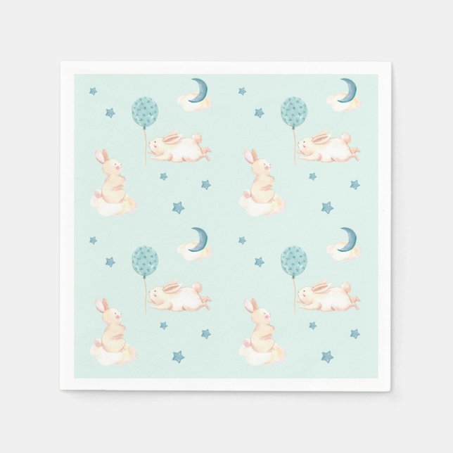 Servilleta De Papel Bunny Dreams Blue Baby Shower (Anverso)