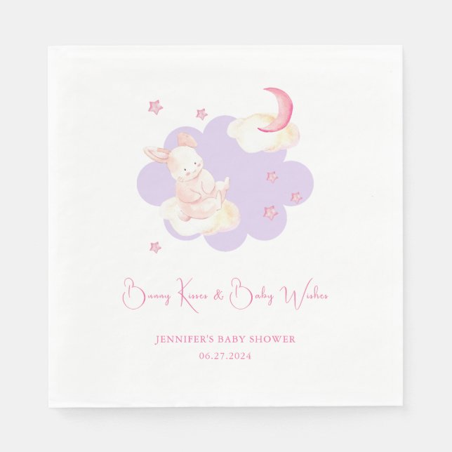 Servilleta De Papel Bunny Dreams Purple Baby Shower (Anverso)