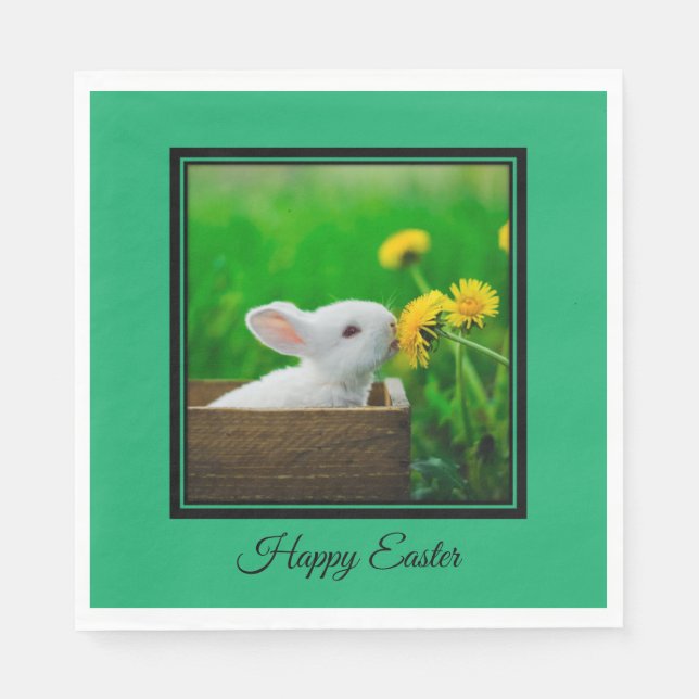 Servilleta De Papel Bunny Happy Easter Napkins (Anverso)