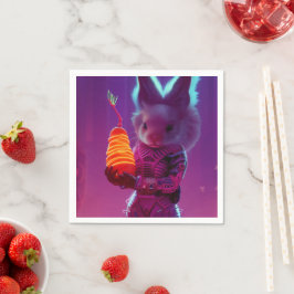 Servilleta De Papel Bunny Holding a Carrot