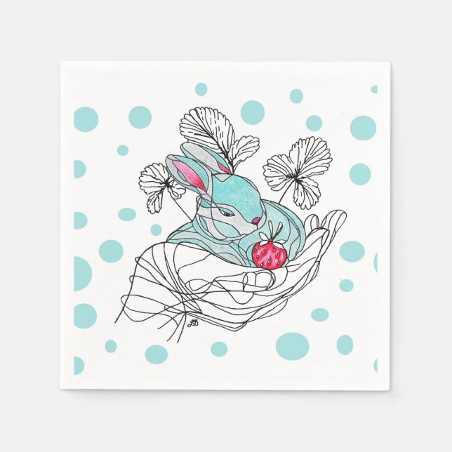 Servilleta De Papel Bunny In Hand Napkin (Anverso)