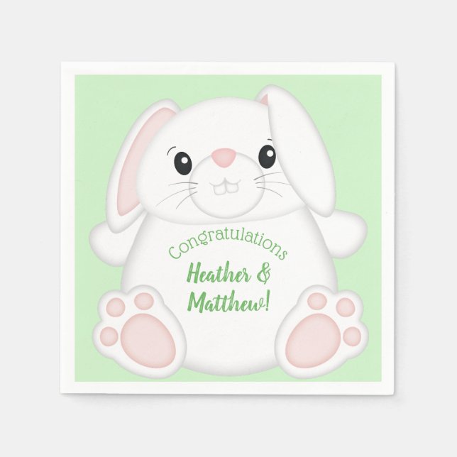Servilleta De Papel Bunny Rabbit Baby Shower (Anverso)