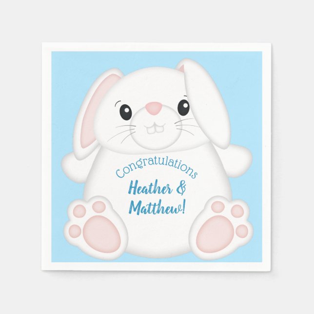 Servilleta De Papel Bunny Rabbit Baby Shower Woodland (Anverso)