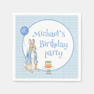 Servilleta De Papel Bunny Rabbit Blue Birday Party