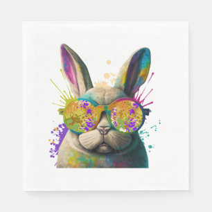 Servilleta De Papel Bunny se enfrenta a Guay Easter Bunny con gafas